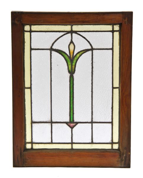 all original early 20th century interior residential american craftsman style art glass window
