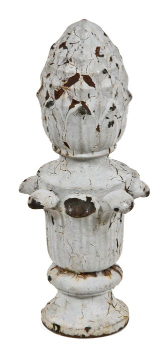 original and intact early 20th century city of detroit exterior municipal street lamppost "pineapple" finial
