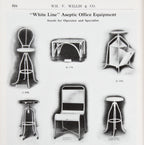 unusual shaped early 20th century american medical three-legged tripod adjustable height hospital operating room surgeon stool with revolving seat