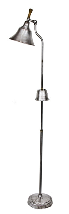 original and intact c. 1940's vintage medical freestanding adjustable height hospital patient room bedside lamp with intact midsection light