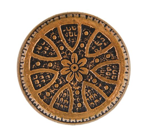 19th century american victorian era ornamental cast brass passage size banded rim doorknob with centrally located floral rosette