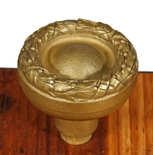 original early 20th century ornamental cast brass chicago city hall interior doorknob with bayleaf motif