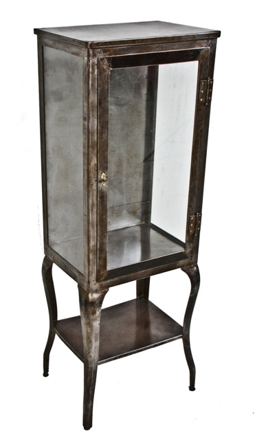 c. 1915 vintage medical heavy gauge steel freestanding hospital operating room instrument supply cabinet