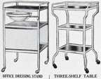 completely intact c. 1910-20 vintage medical three-tier freestanding stationary operating room supply cart