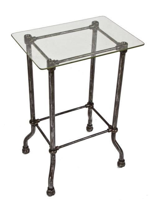early 20th century strongly constructed vintage medical hospital "plain utility" cart or table with built-in casters or rollers