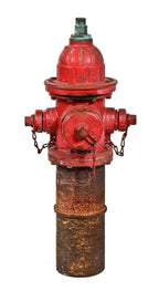 unique original c. 1930's vintage industrial "model 29" milwaukee city street fire hydrant with original red paint finish