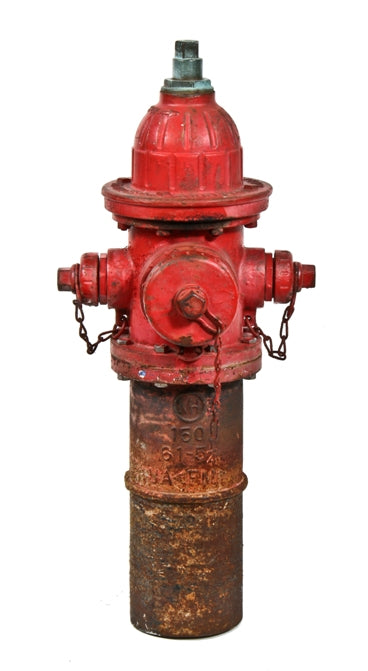 unique original c. 1930's vintage industrial "model 29" milwaukee city street fire hydrant with original red paint finish