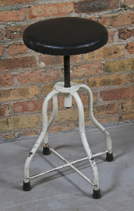 all original c. 1930's vintage medical adjustable height operating or examination room stationary doctor stool