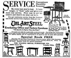 single c. 1930's original antique american industrial "uhl art steel" brushed and sanded bare metal four-legged toledo stool with original rubber "shoes"