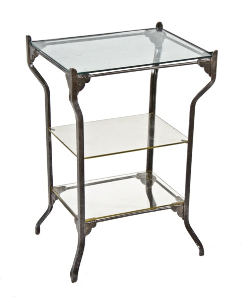 completely intact c. 1910-20 vintage medical three-tier freestanding stationary operating room supply cart