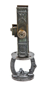 original c. 1920's vintage american ornamental cast bronze gothic style pittsfield office building "unit" lockset