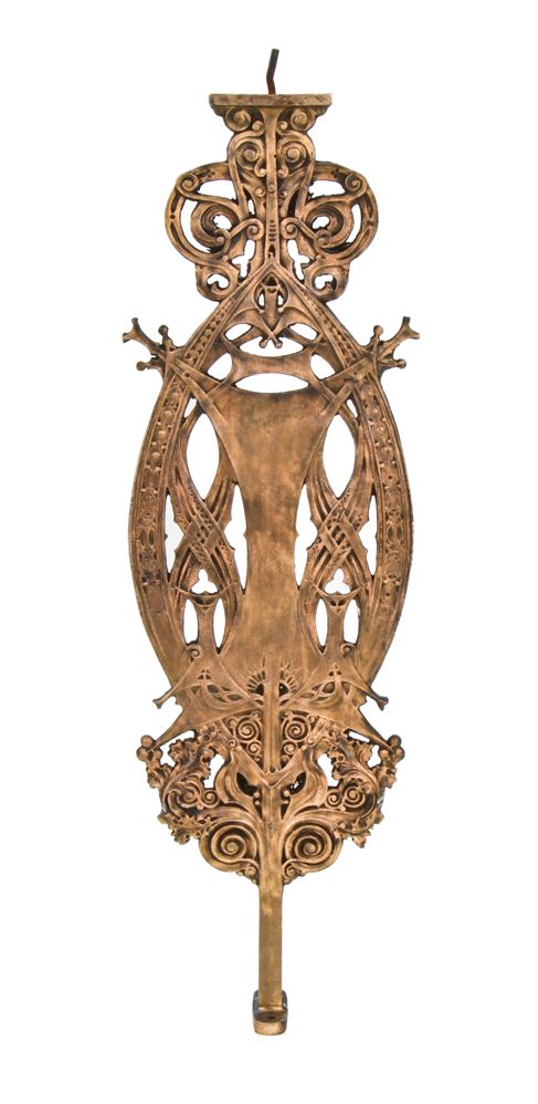 original museum-quality 19th century copper-plated ornamental cast iron guaranty building interior staircase baluster