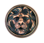 original hard to find c. 1870's ornamental cast bronze oversized figural lion head antique doorknob