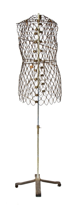 c. 1960's original american vintage industrial "my double" adjustable height wire mesh dress form