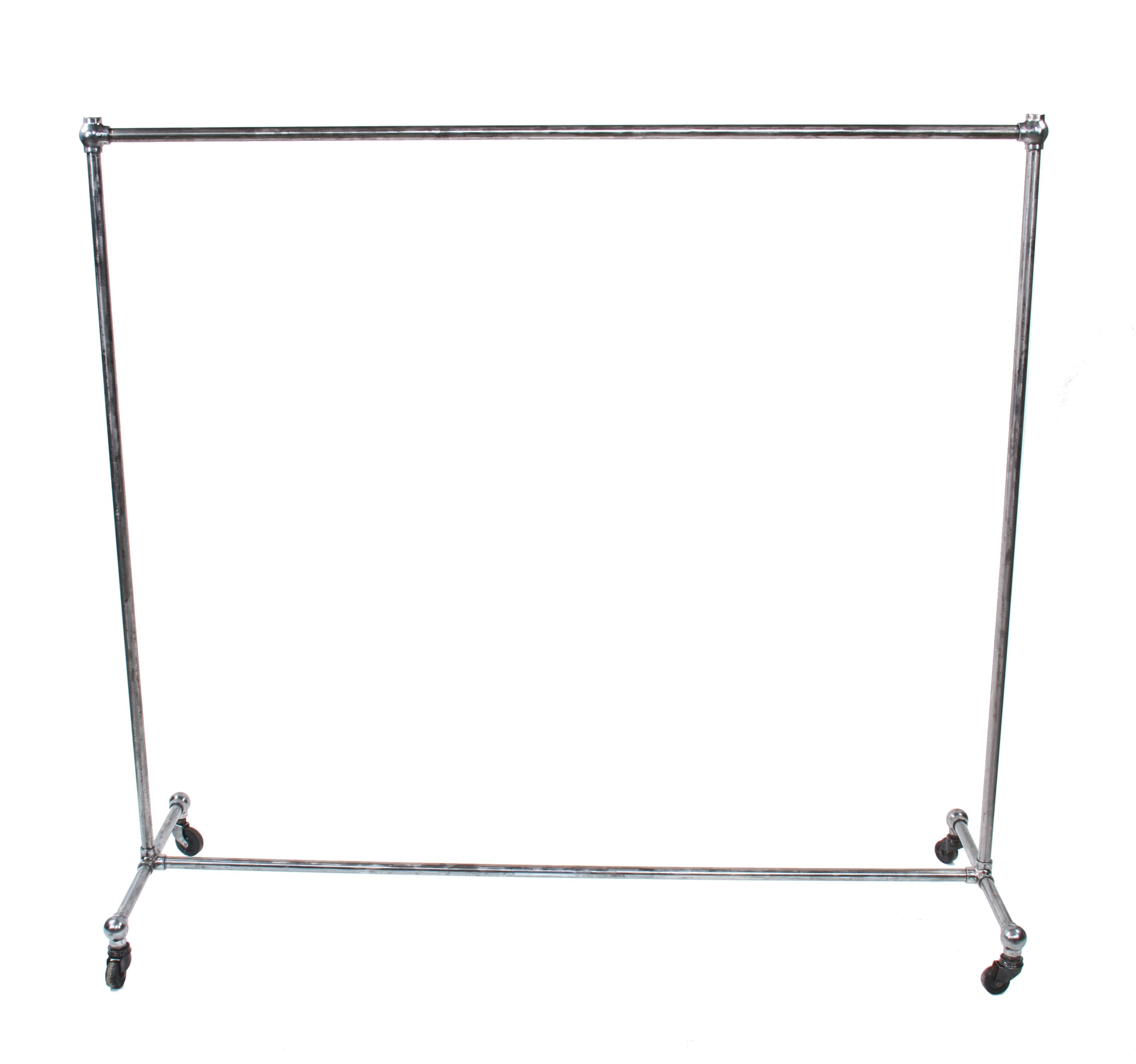 original c. 1930's vintage american industrial woolworth store collapsible garment rack with original swivel casters