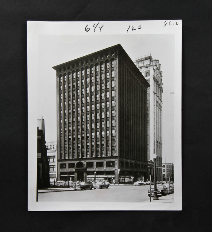 original c. 1956 john szarkowski gelatin silver print photograph depicting the guaranty building designed by the architectural firm of sullivan and adler