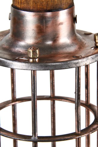 c. 1915-20 american vintage industrial portable "trouble" light or lamp with copper-plated steel bulb guard