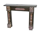 original c. 1870's american victorian era marbleized slate residential fireplace mantle
