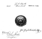 antique american ornamental cast bronze victorian era residential banded rim doorknob with raised floral rosette center