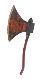 original late 19th century american folk art odd fellows hand-painted ceremonial warden's wood axe