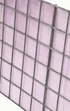original and intact early 20th century american storefront luxfer prism glass transom panel containing "sawtooth" pattern tiles