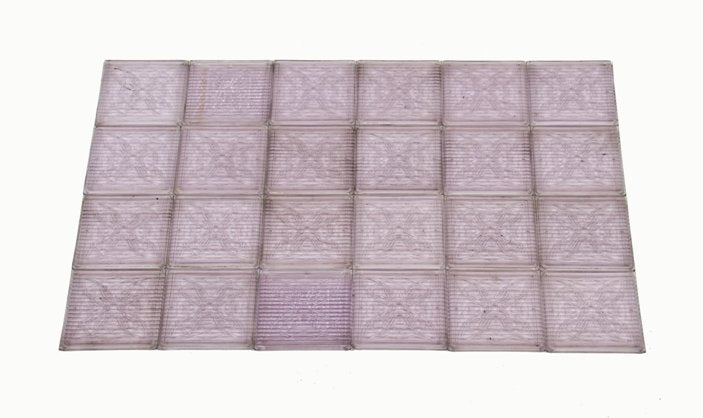 large lot of highly desirable early 20th century frank lloyd wright "geometric flower" pattern prism light glass tiles