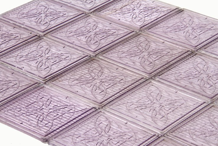 large lot of highly desirable early 20th century frank lloyd wright "geometric flower" pattern prism light glass tiles