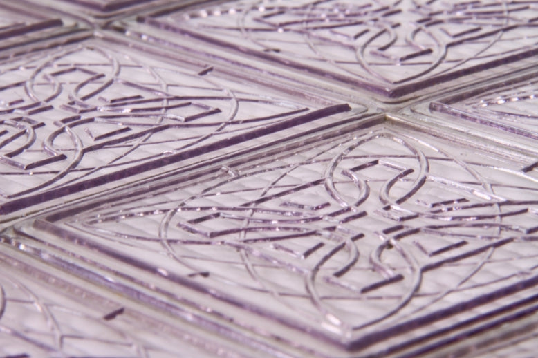 large lot of highly desirable early 20th century frank lloyd wright "geometric flower" pattern prism light glass tiles