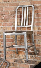 matching set of original early 1940's american machine age "goodform" lightweight brushed aluminum side chairs