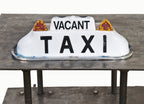 c. 1950's vintage american yellow cab illuminated taxi car molded plastic toplight with original black lettering