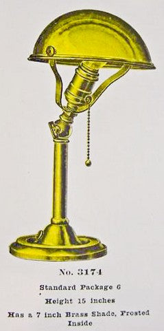 original c. 1920's american industrial yellow brass portable office desk tilting reading or task lamp with rewired pull-chain socket
