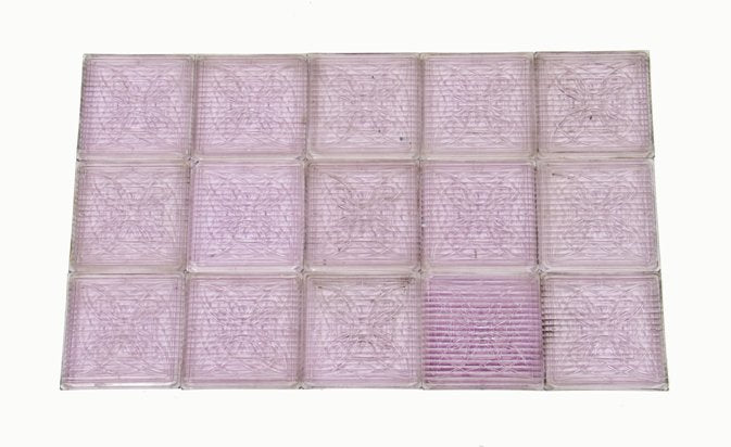 fifteen matching original american frank lloyd wright designed "geometric flower" prism glass building facade tiles