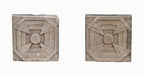 matching set of original c. 1930 american art deco exterior calumet theater carved limestone panels or blocks with geometrically designed rosettes