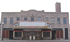 original c. 1930 american art deco style calumet theater exterior building facade limestone panel featuring highly stylized floral motifs
