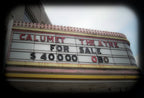 large lot of original c. 1930's black enameled reinforced cast aluminum calumet theater marquee "changeable" sign letters
