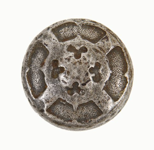 unusual nickel-plated c. 1930's california spanish revival style interior residential "hammered finish" passage size doorknob