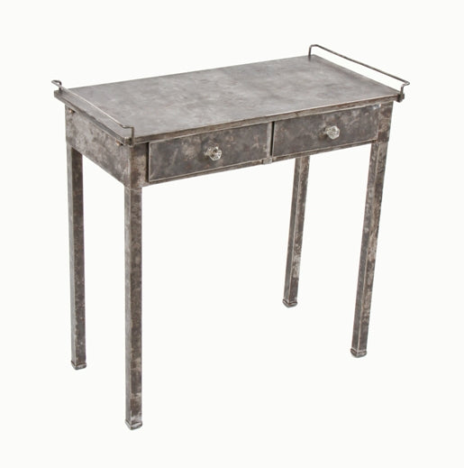 early 20th century american medical portable x-ray apparatus four-legged steel side table with two pull-out drawers