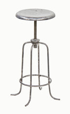 very simple and sleek vintage medical adjustable height "steel line" dentist's examination stool