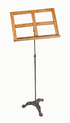 late 1920's vintage american adjustable height orchestra pit music stand with patented "unbreakable" cast iron base