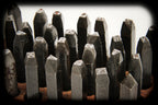 complete set of early 20th century american vintage industrial solid steel machine cut hand letter stamps with original wood block