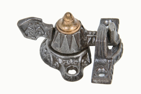 functional 19th century antique american victorian era ornamental cast iron residential window sash lock