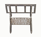 original c. late 19th or early 20th century richly ornate cast iron wall-mount shelf bracket and undershelf for cash register or possibly an adding machine