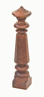 largely intact c. 1860's finely turned and tapered american interior residential octagonal-shaped solid walnut newel post