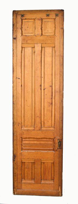 impressive c. 1870's american eastlake style interior residential sliding pocket or parlor door with elaborate trimwork
