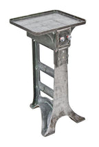 vintage american industrial freestanding cast iron knitting mill "landis welderon" workstation with flared and curvaceous base