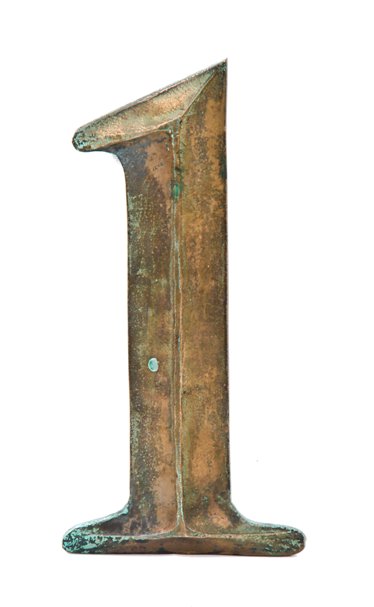 singular 20th century american oversized solid bronze exterior first national bank building number sign