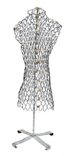 original c. 20th century american vintage freestanding "my double" fully adjustable metal mesh dress form