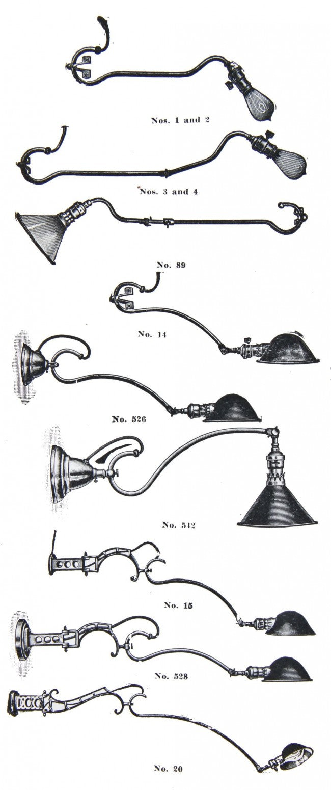 rare and highly sought after early antique american indusrial electric faries medical denist's office "bracket" lamp with fully adjustable tubular brass arm and green hubbell shade