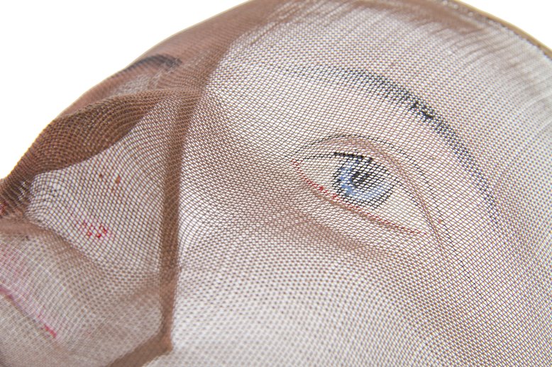 unusual early 20th century antique american hand-painted metal wire mesh oddfellow ceremonial costume mask
