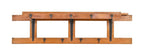 early 20th century american wall-mount interior train depot luggage room solid oak wood garment rack with cast iron double hooks